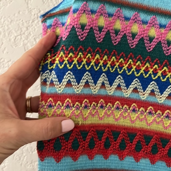 Chelsea & Violet Crocheted Multicolor Mini Dress. Size S. Sleeveless. Y2K - Picture 7 of 11